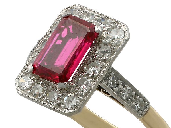 synthetic ruby antique ring